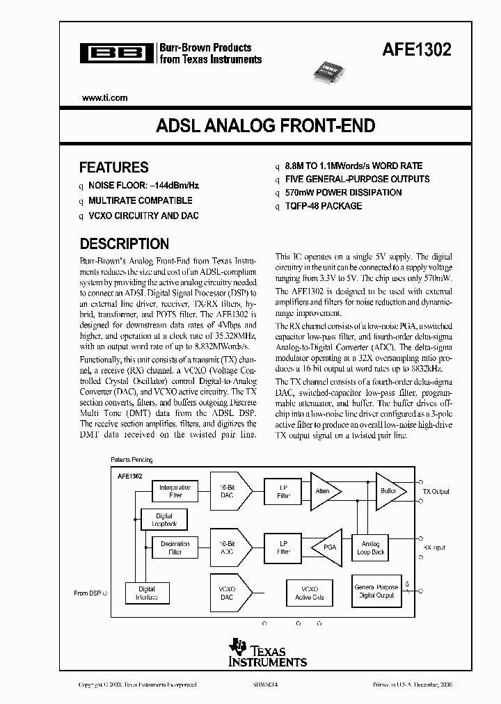 AFE1302_974146.PDF Datasheet