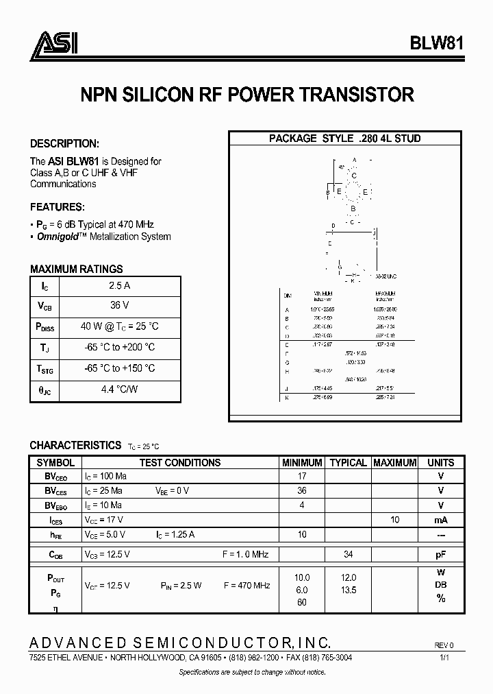 BLW81_976344.PDF Datasheet