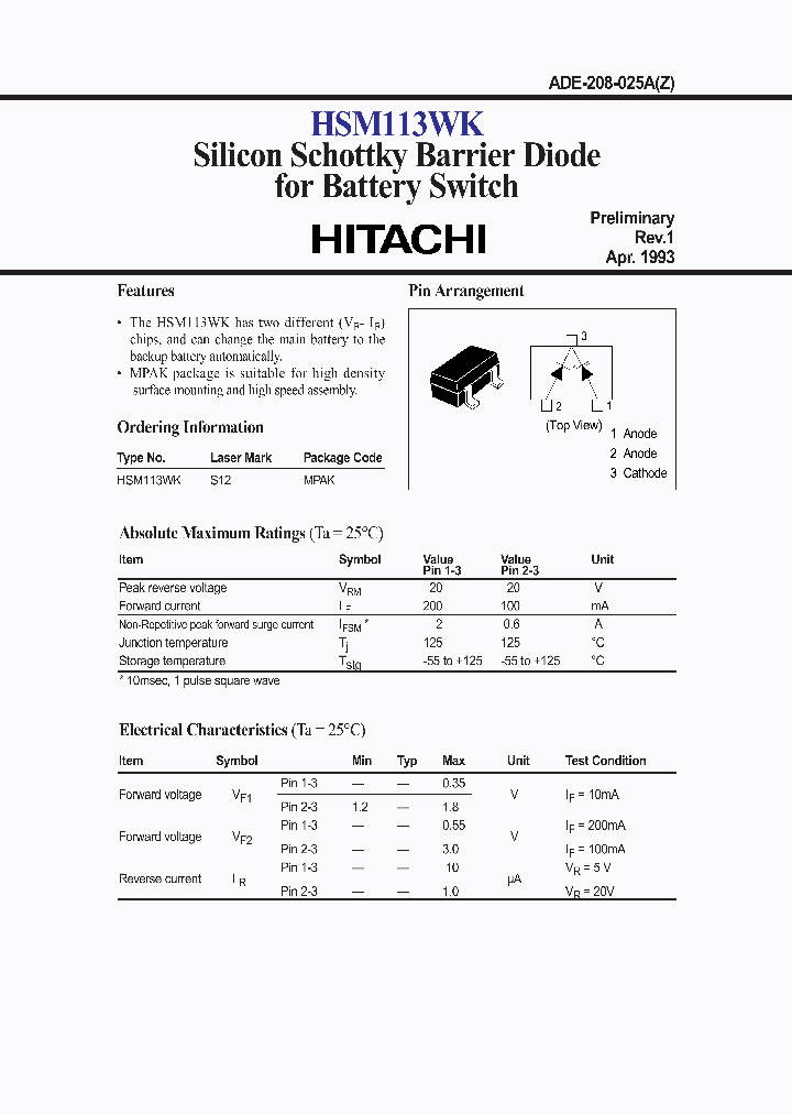 HSM113WK_986345.PDF Datasheet