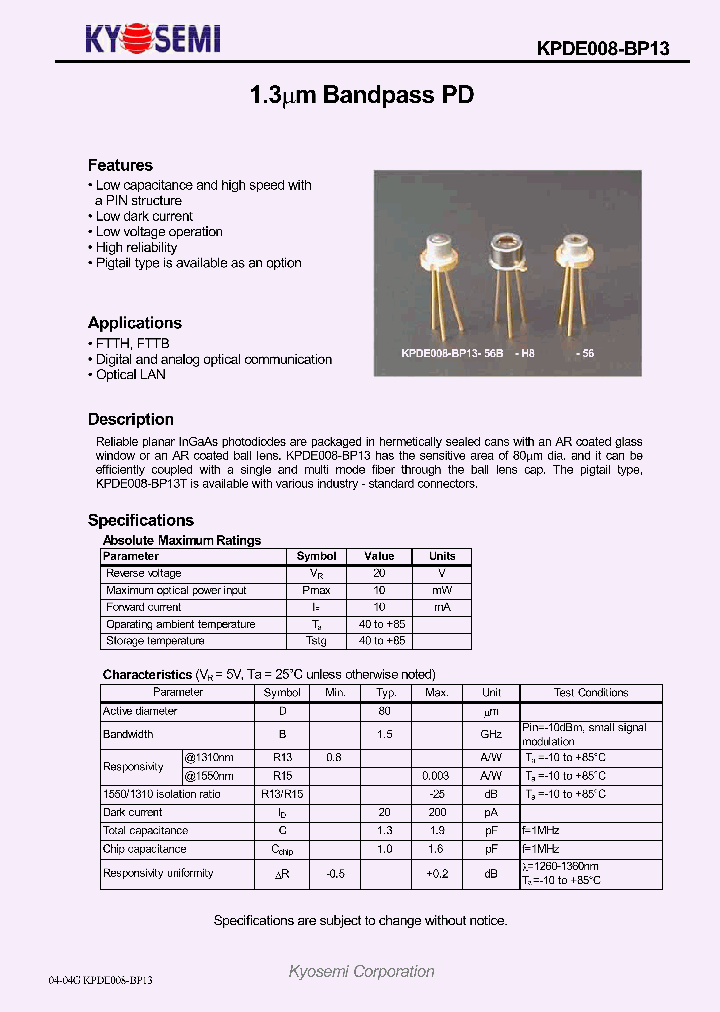 KPDE008-BP13_987982.PDF Datasheet