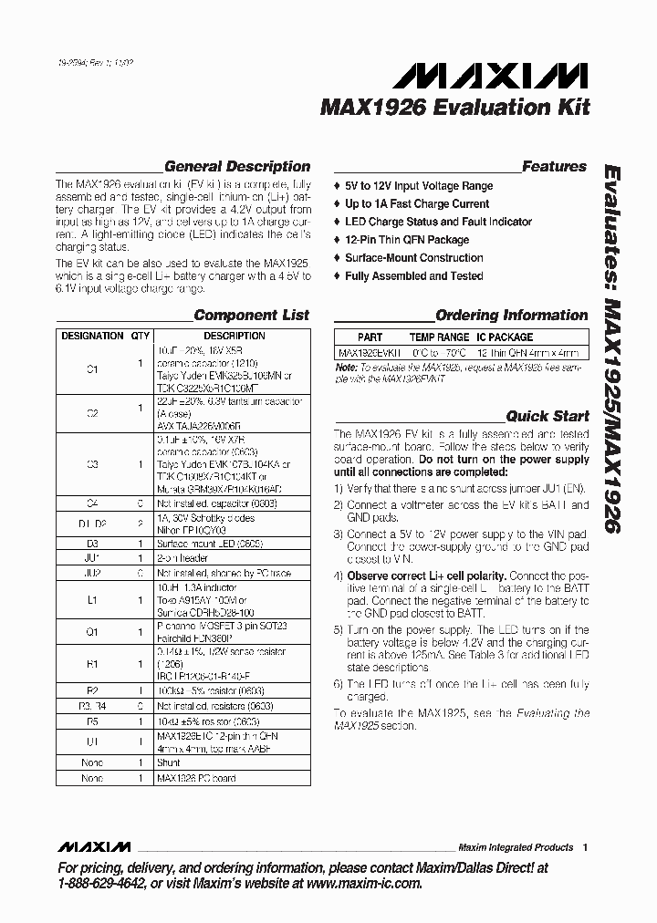 MAX1926EVKIT_990195.PDF Datasheet