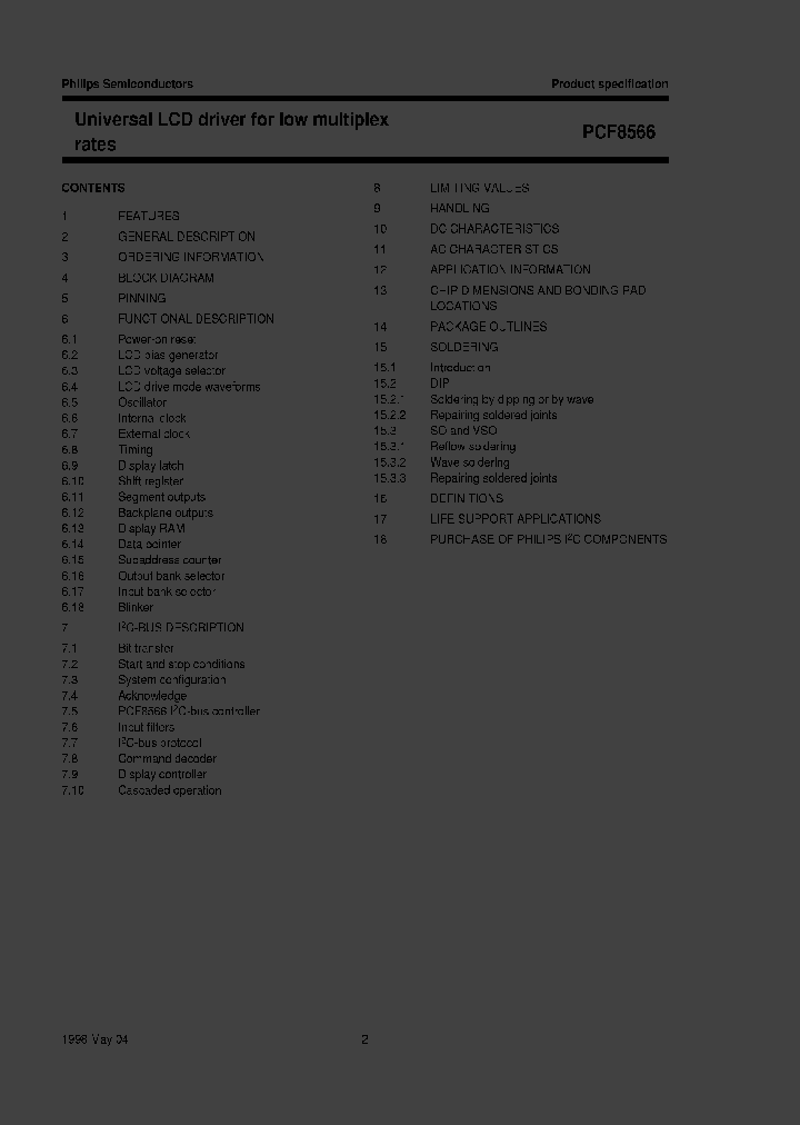 PCF8566TD_998090.PDF Datasheet