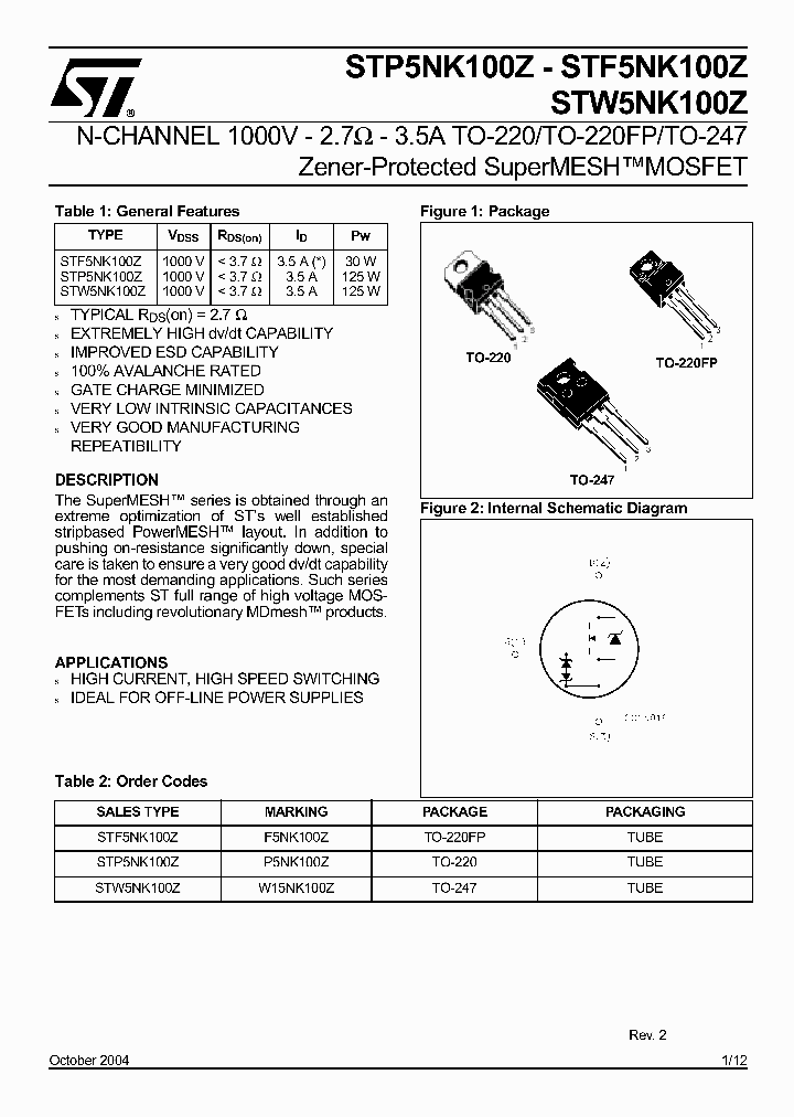 STW5NK100Z_1004587.PDF Datasheet