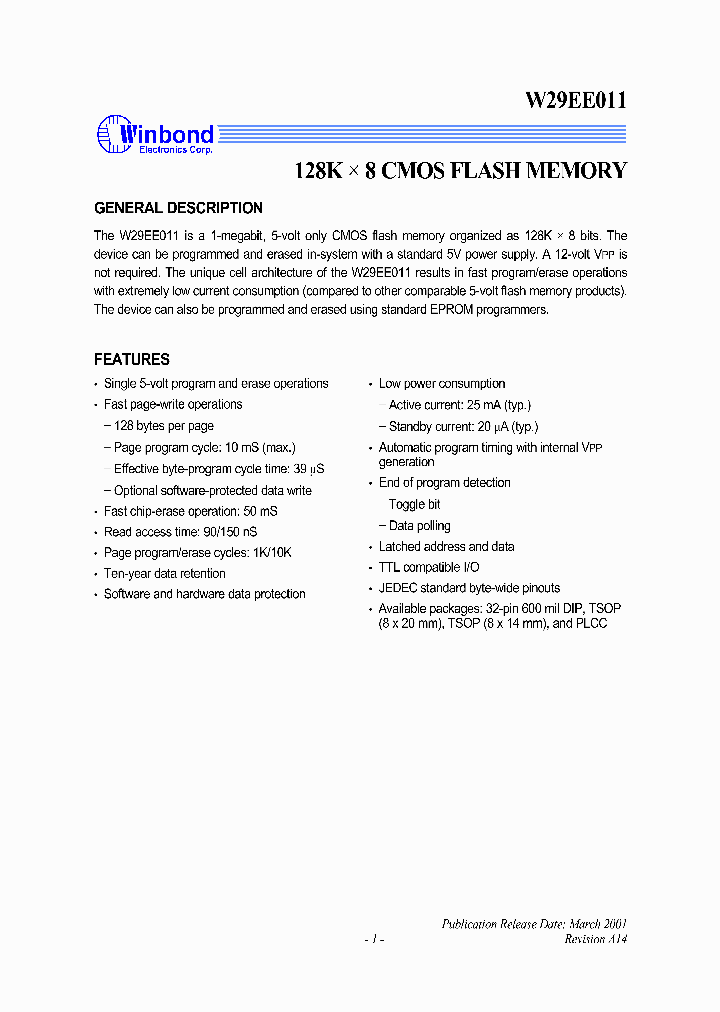 W29EE011_1007314.PDF Datasheet
