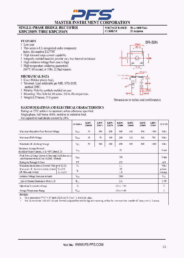 KBPC2508N_4941727.PDF Datasheet