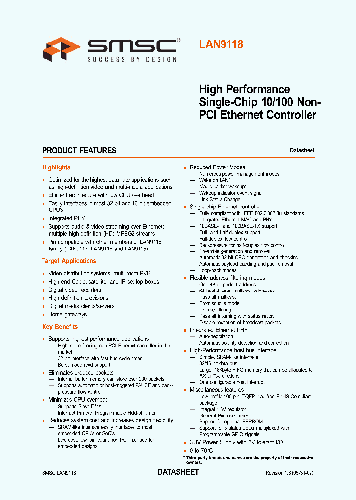LAN9118_4943280.PDF Datasheet