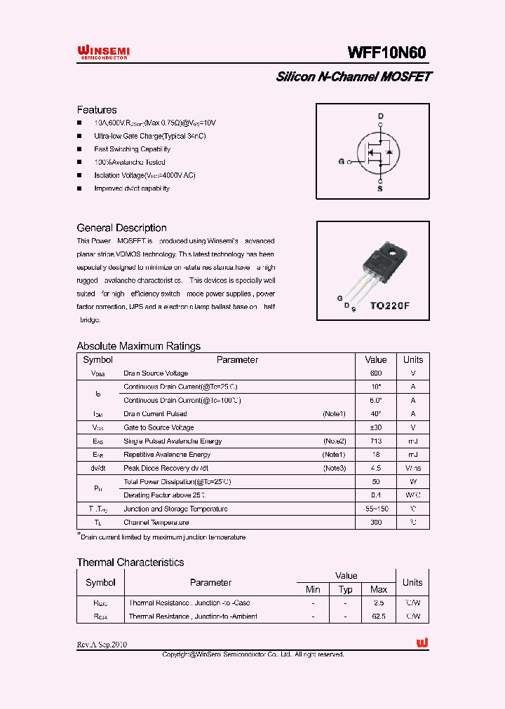 WFF10N60_4944906.PDF Datasheet