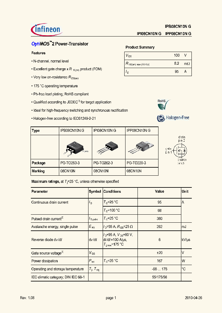 IPB08CN10NG10_4951378.PDF Datasheet