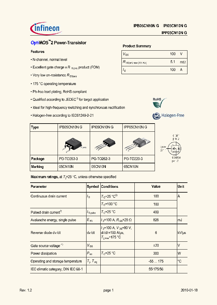 IPB05CN10NG10_4951379.PDF Datasheet