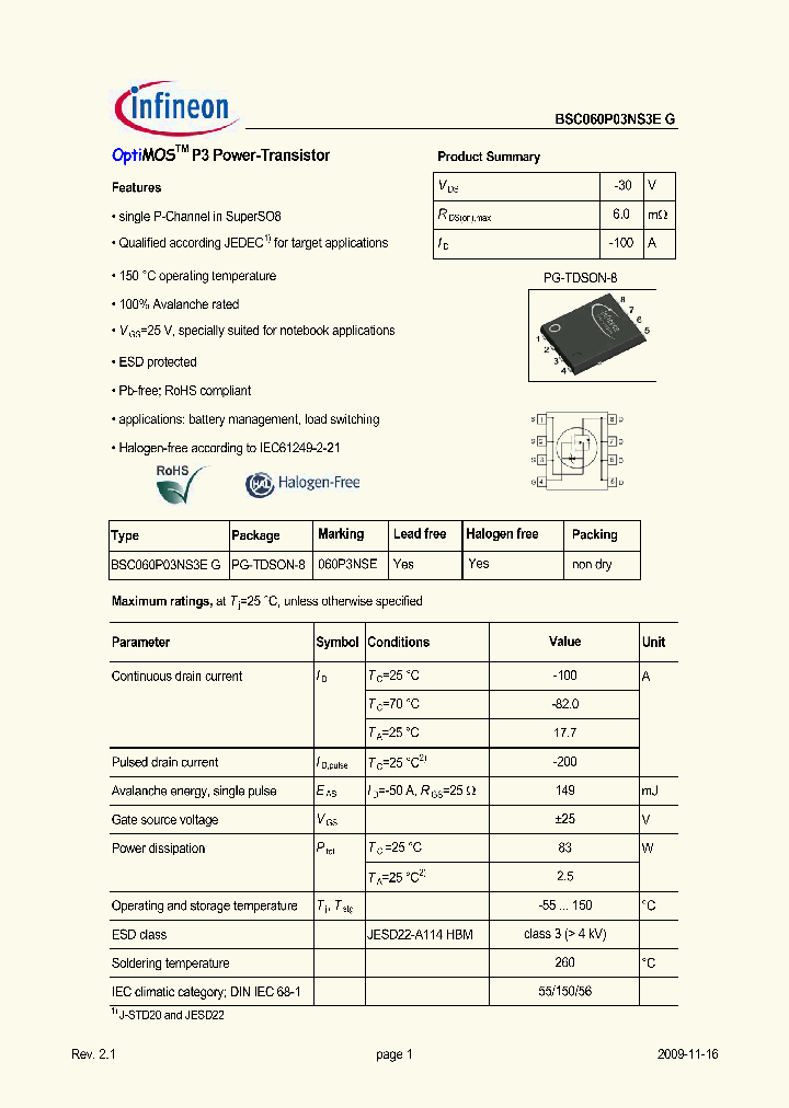 BSC060P03NS3EG_4954182.PDF Datasheet