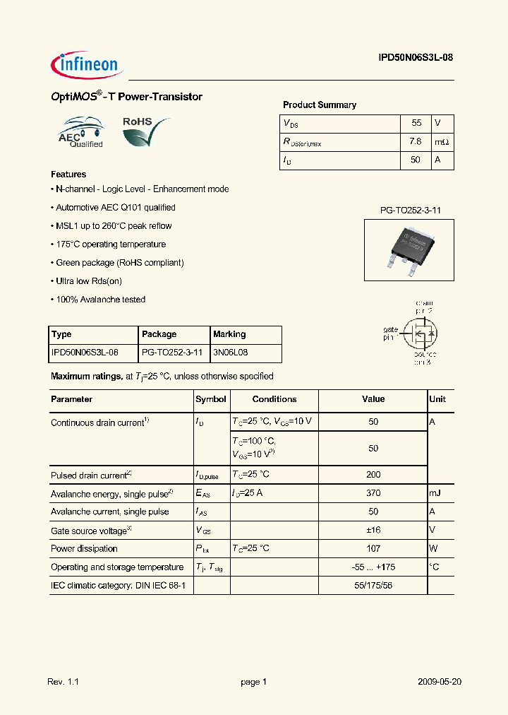 IPD50N06S3L-08_4968131.PDF Datasheet