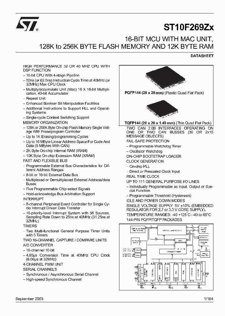 ST10F269Z2Q3_4969306.PDF Datasheet