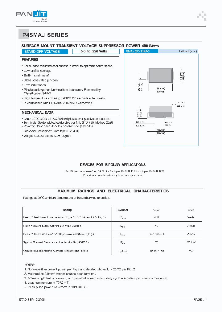 P4SMAJ80_4970724.PDF Datasheet