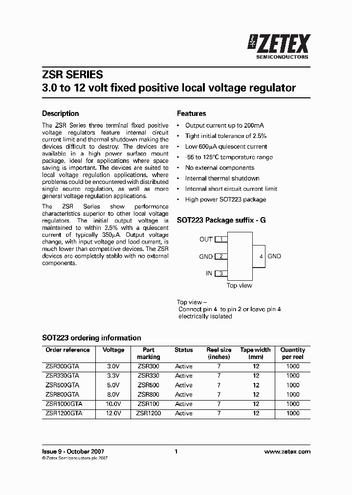 ZSR300GTA_4978151.PDF Datasheet