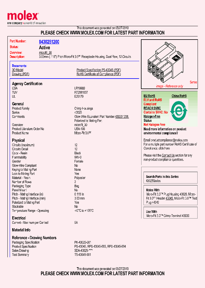 43025-1200_4980791.PDF Datasheet