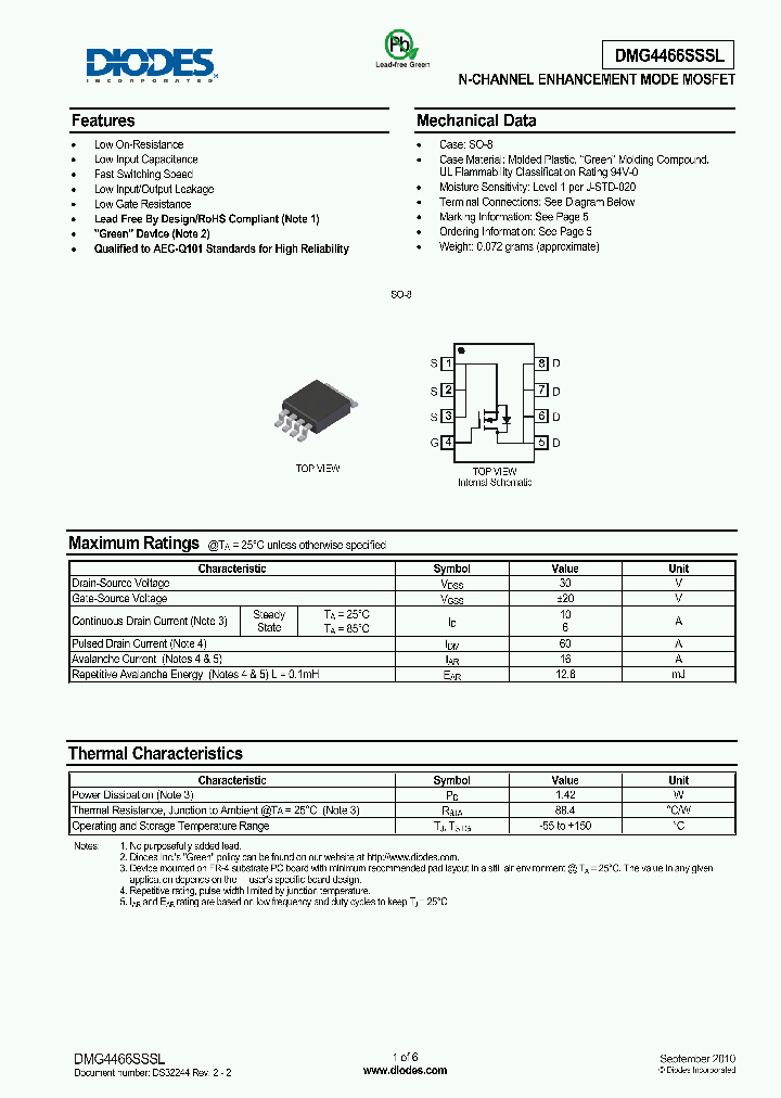 DMG4466SSSL_4995174.PDF Datasheet