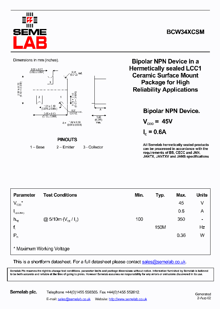 BCW34XCSM_4996818.PDF Datasheet