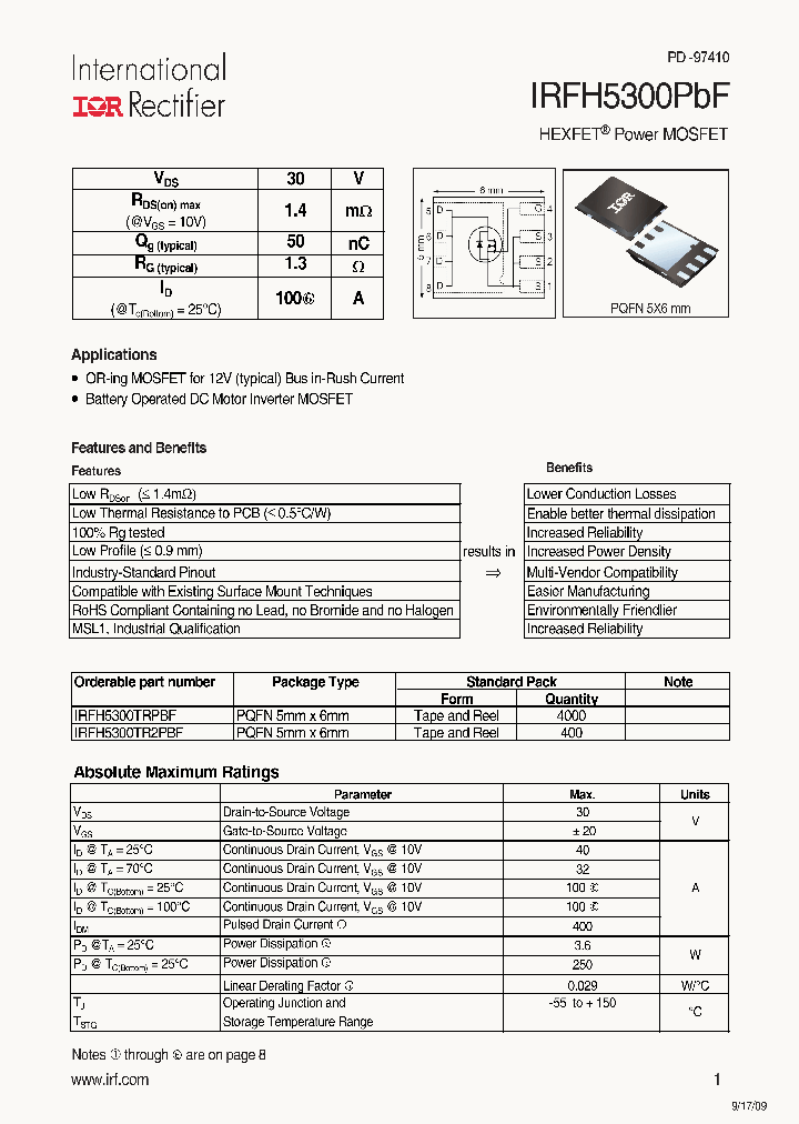 IRFH5300PBF_5005209.PDF Datasheet