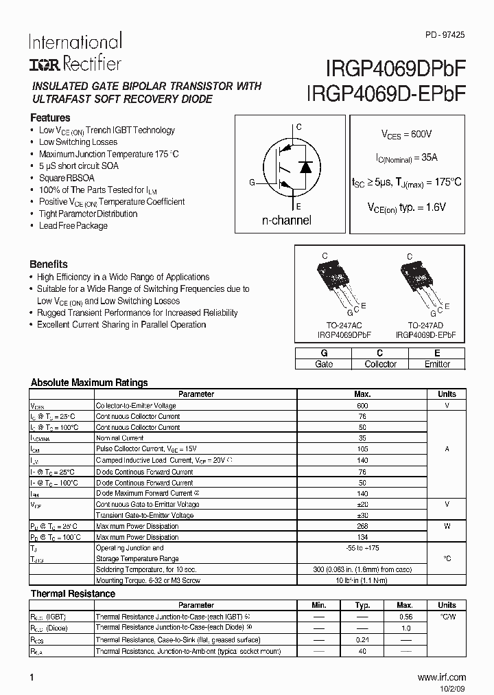 IRGP4069D-EPBF_5007147.PDF Datasheet