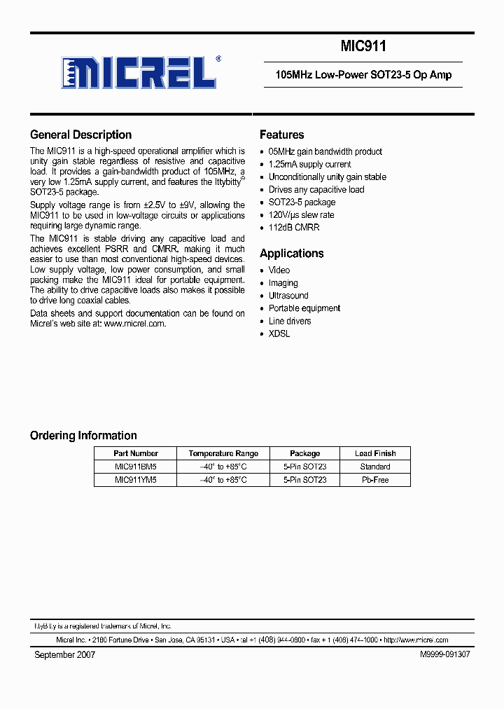 MIC911BM5_5007394.PDF Datasheet