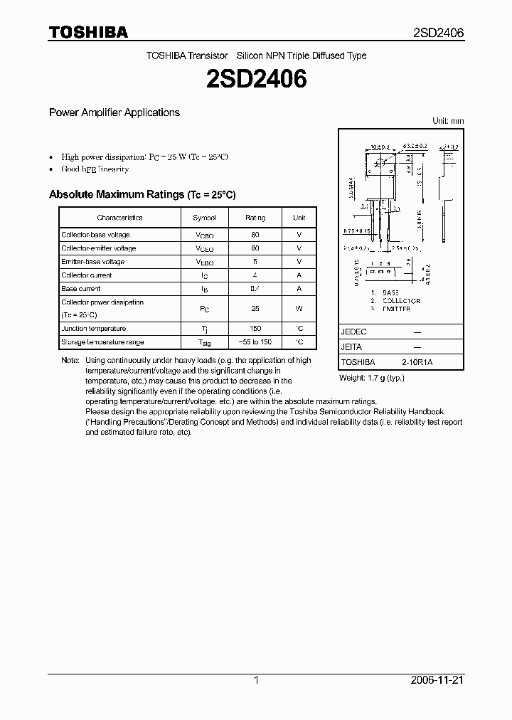 2SD2406_5019931.PDF Datasheet