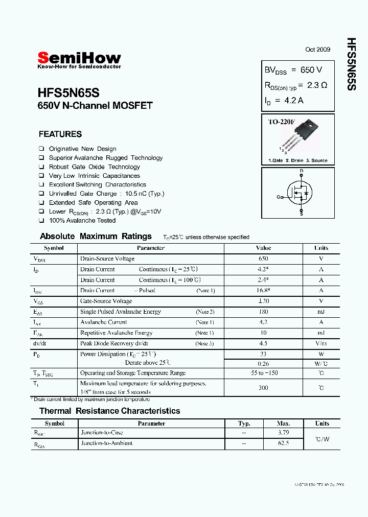 HFS5N65S_5023923.PDF Datasheet