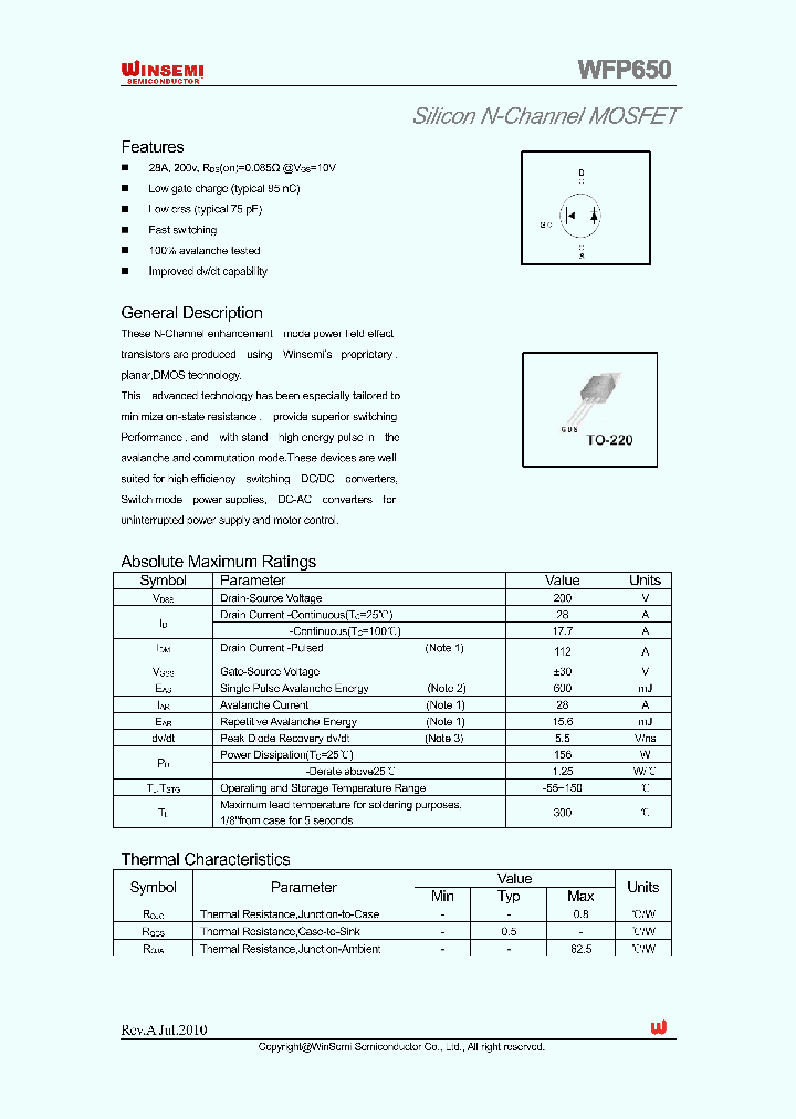 WFP650_5026719.PDF Datasheet