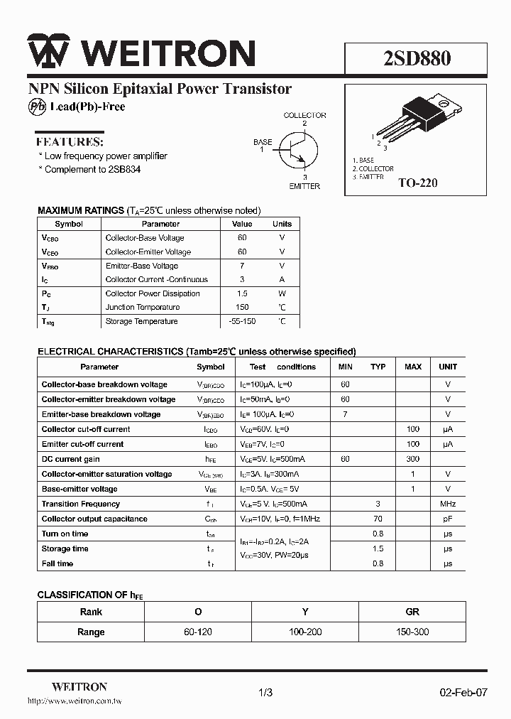 2SD880_5034240.PDF Datasheet