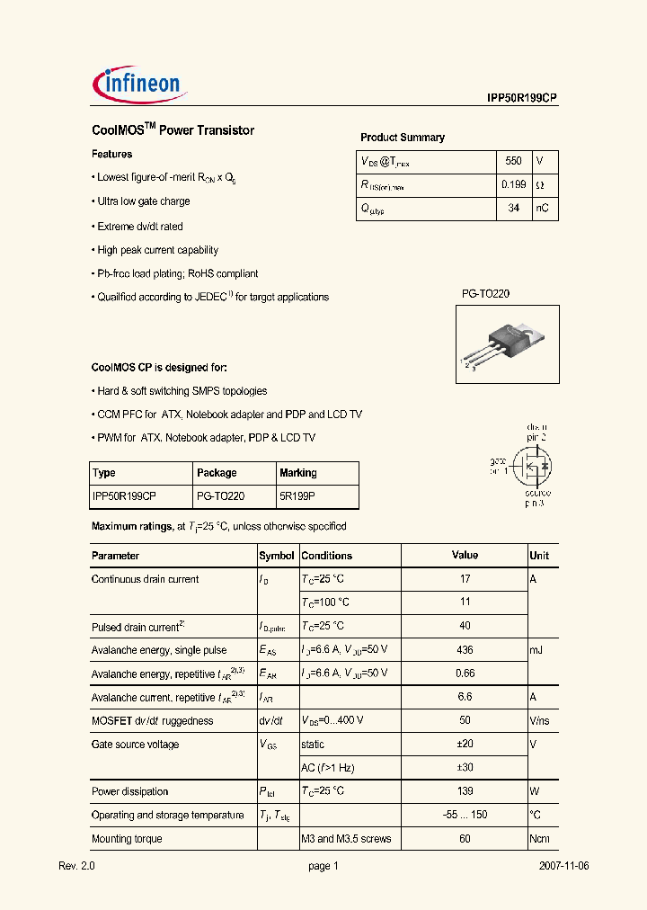 IPP50R199CP_5064359.PDF Datasheet