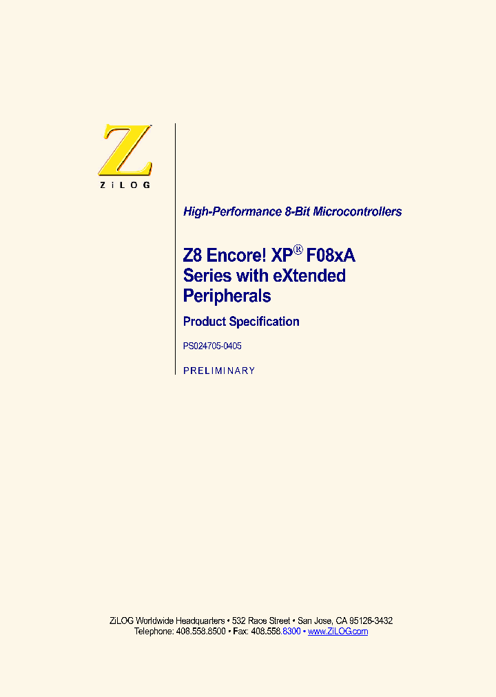 Z8F082A28100KIT_35789.PDF Datasheet