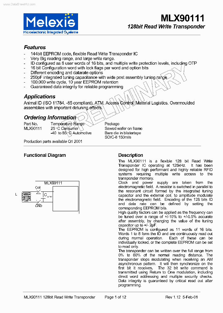 MLX90111_37260.PDF Datasheet