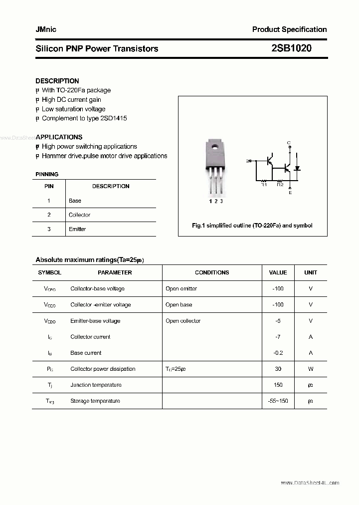 B1020_37461.PDF Datasheet