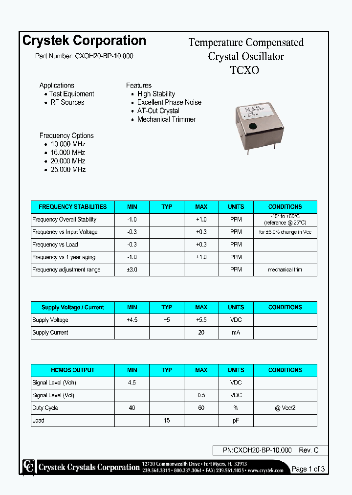 CXOH20-BP-10_59572.PDF Datasheet