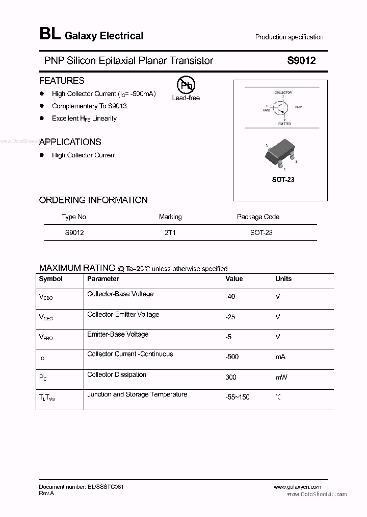 S9012_42111.PDF Datasheet