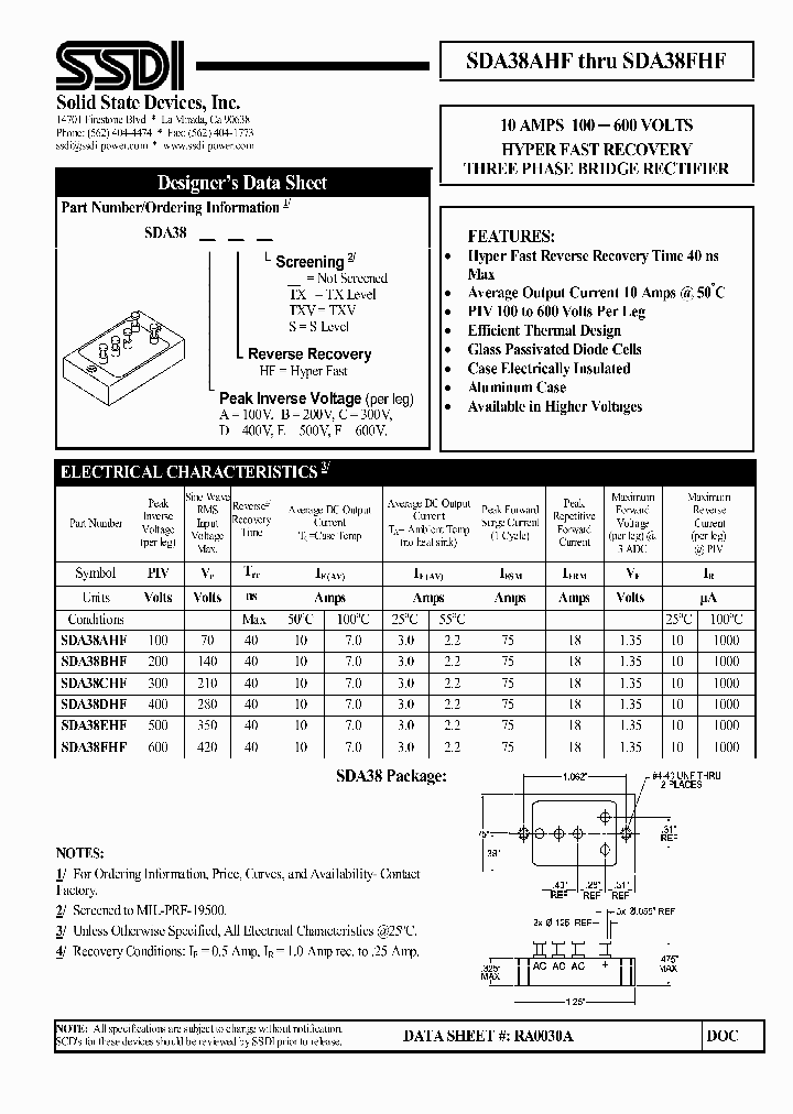 SDA38AHF_70618.PDF Datasheet