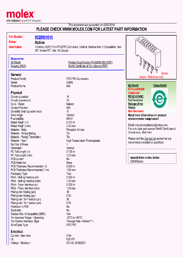 52806-1610_100900.PDF Datasheet