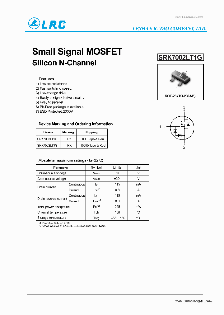 SRK7002LT1G_132977.PDF Datasheet