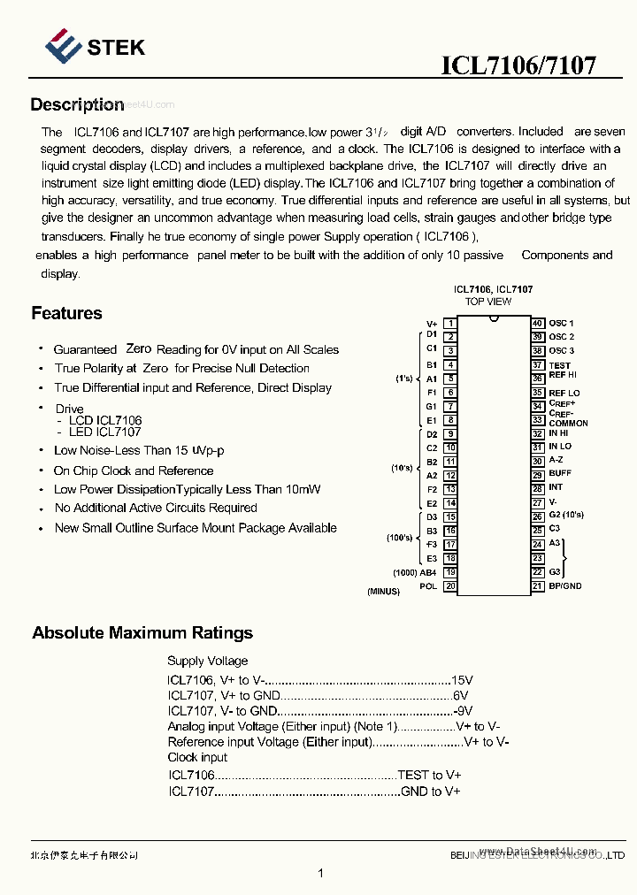 ICL7106_134271.PDF Datasheet