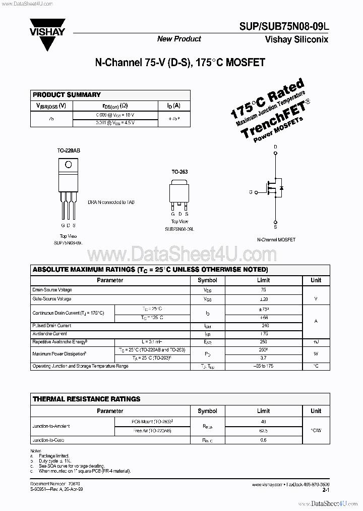 SUB75N08-09L_136033.PDF Datasheet