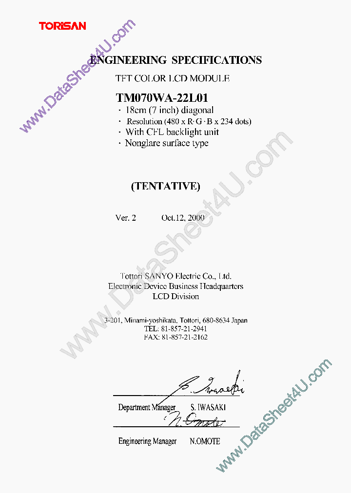 TM070WA22L03_147888.PDF Datasheet