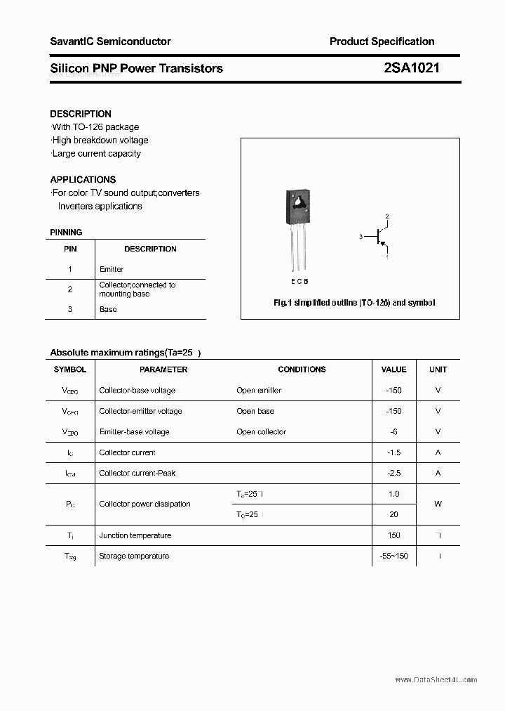 2SA1021_149240.PDF Datasheet