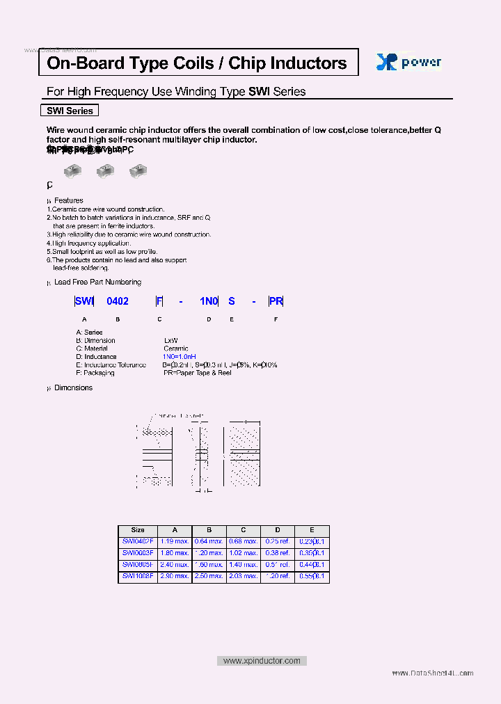 SWI0805F-XXXX_151078.PDF Datasheet