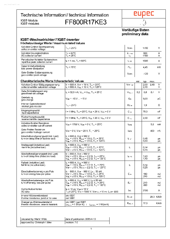 FF800R17KE3_153534.PDF Datasheet