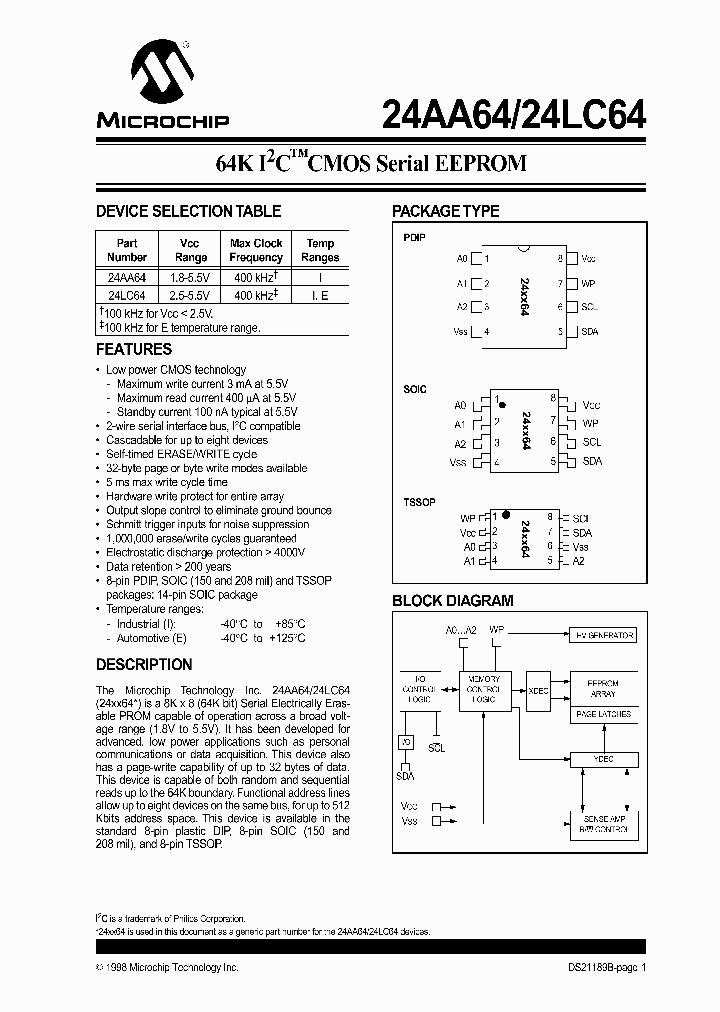 24AA64_167229.PDF Datasheet