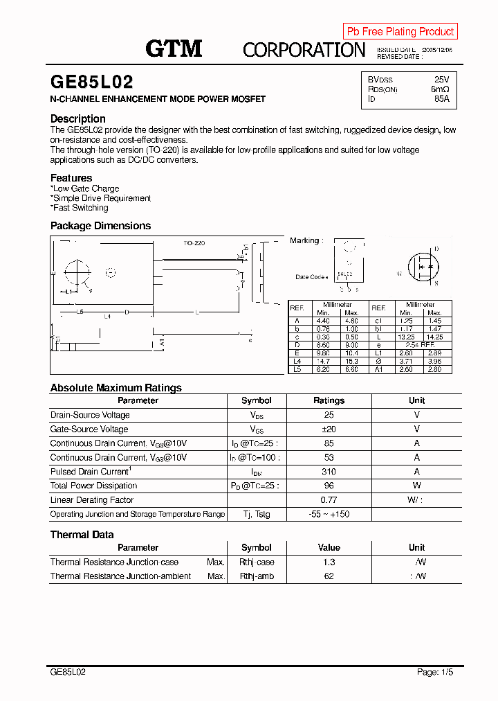 GE85L02_190035.PDF Datasheet