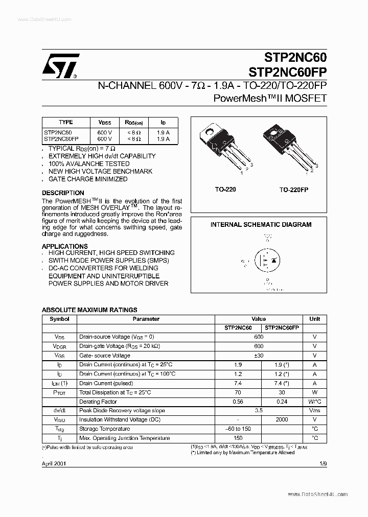 P2NC60FP_166994.PDF Datasheet