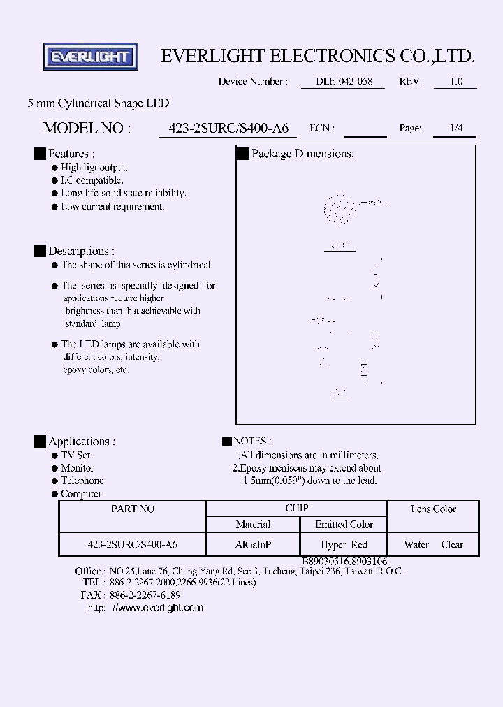 423-2SURCS400-A6_217216.PDF Datasheet