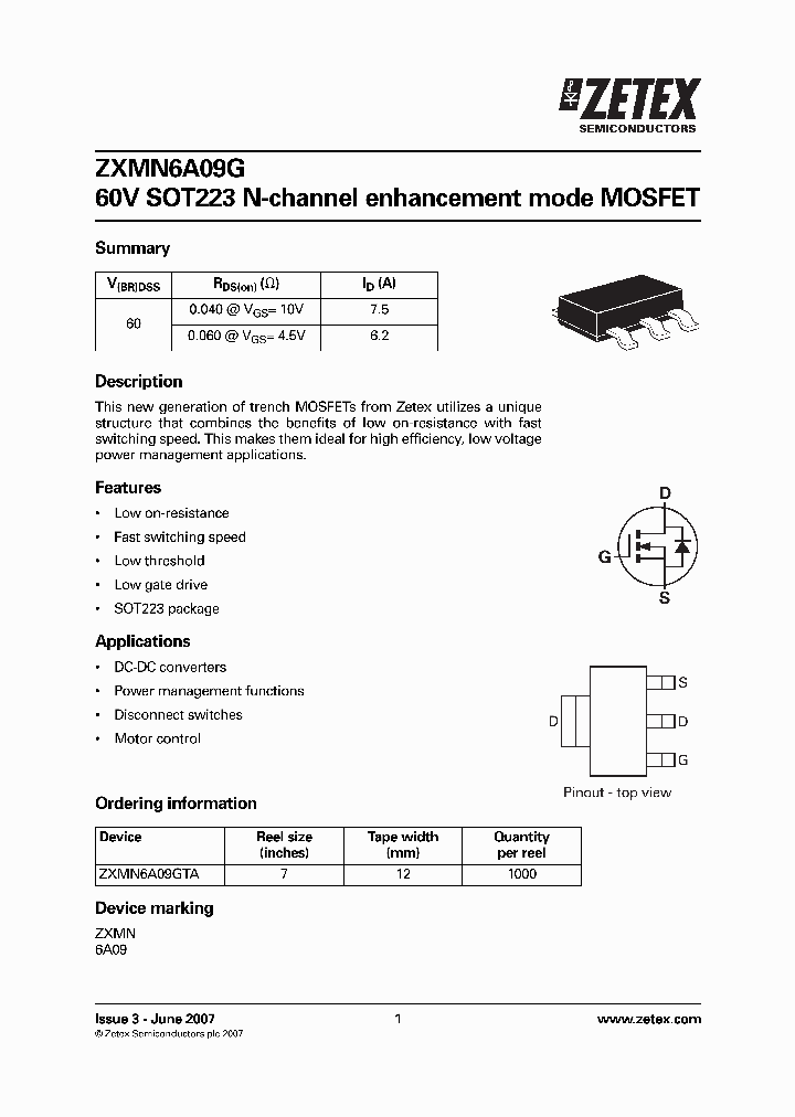 ZXMN6A09G_221978.PDF Datasheet