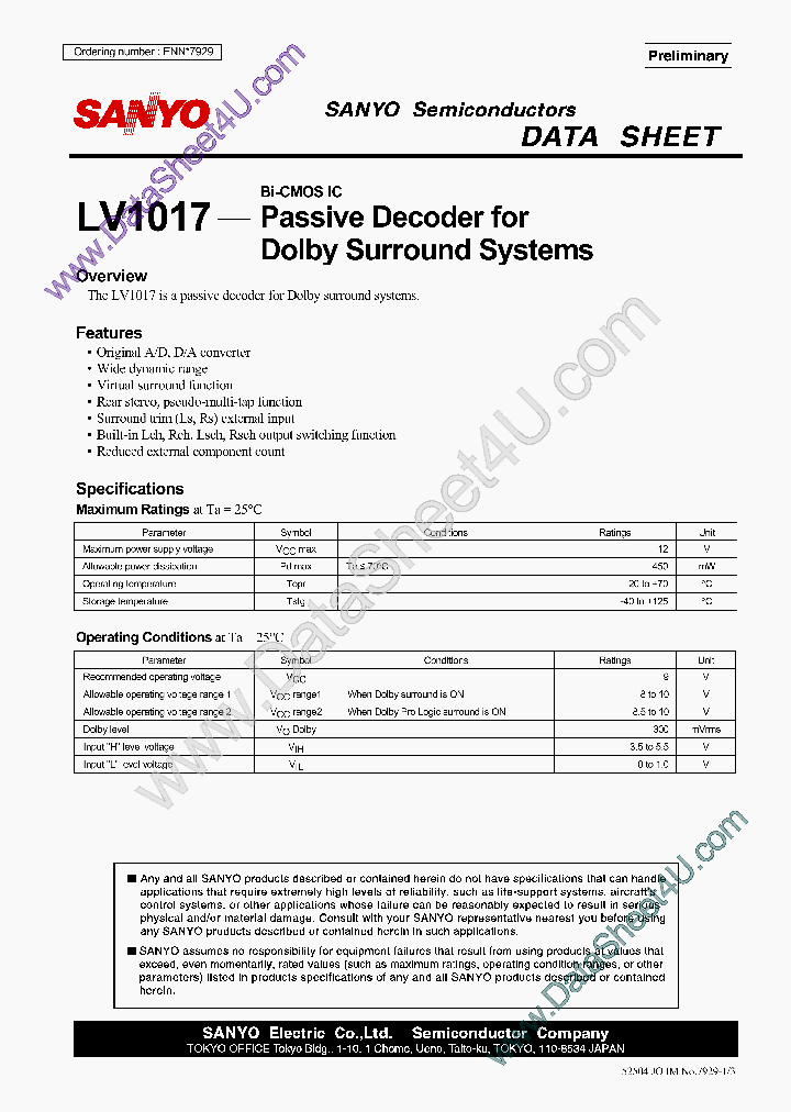 LV1017_183277.PDF Datasheet