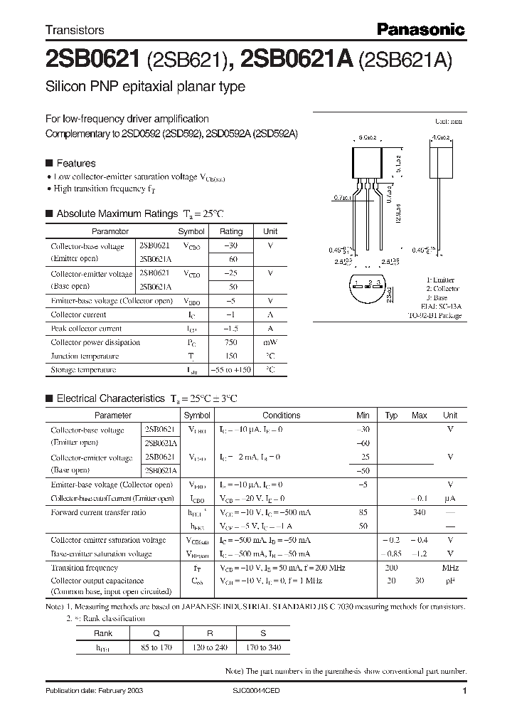 2SB0621_229373.PDF Datasheet